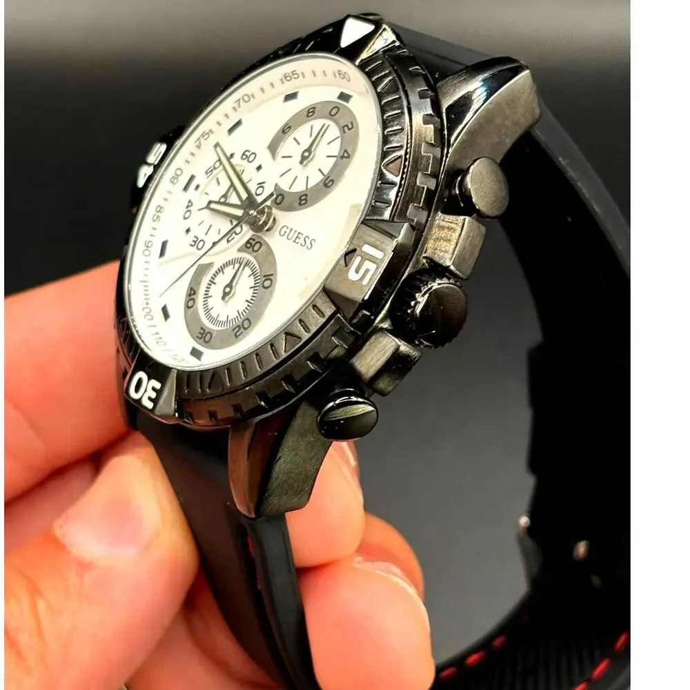 Guess Chronograph U15067G1 Men’s Black White Watch 45mm